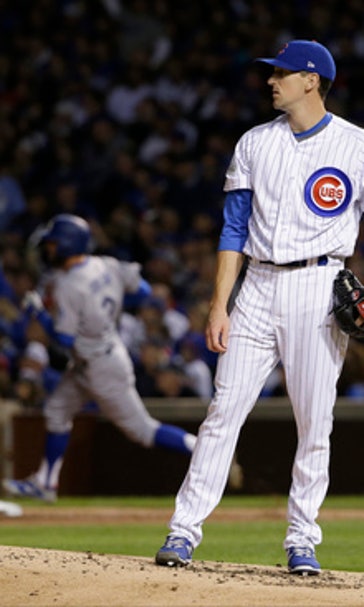 A year after 1st title since 1908, Cubs trail Dodgers 3-0